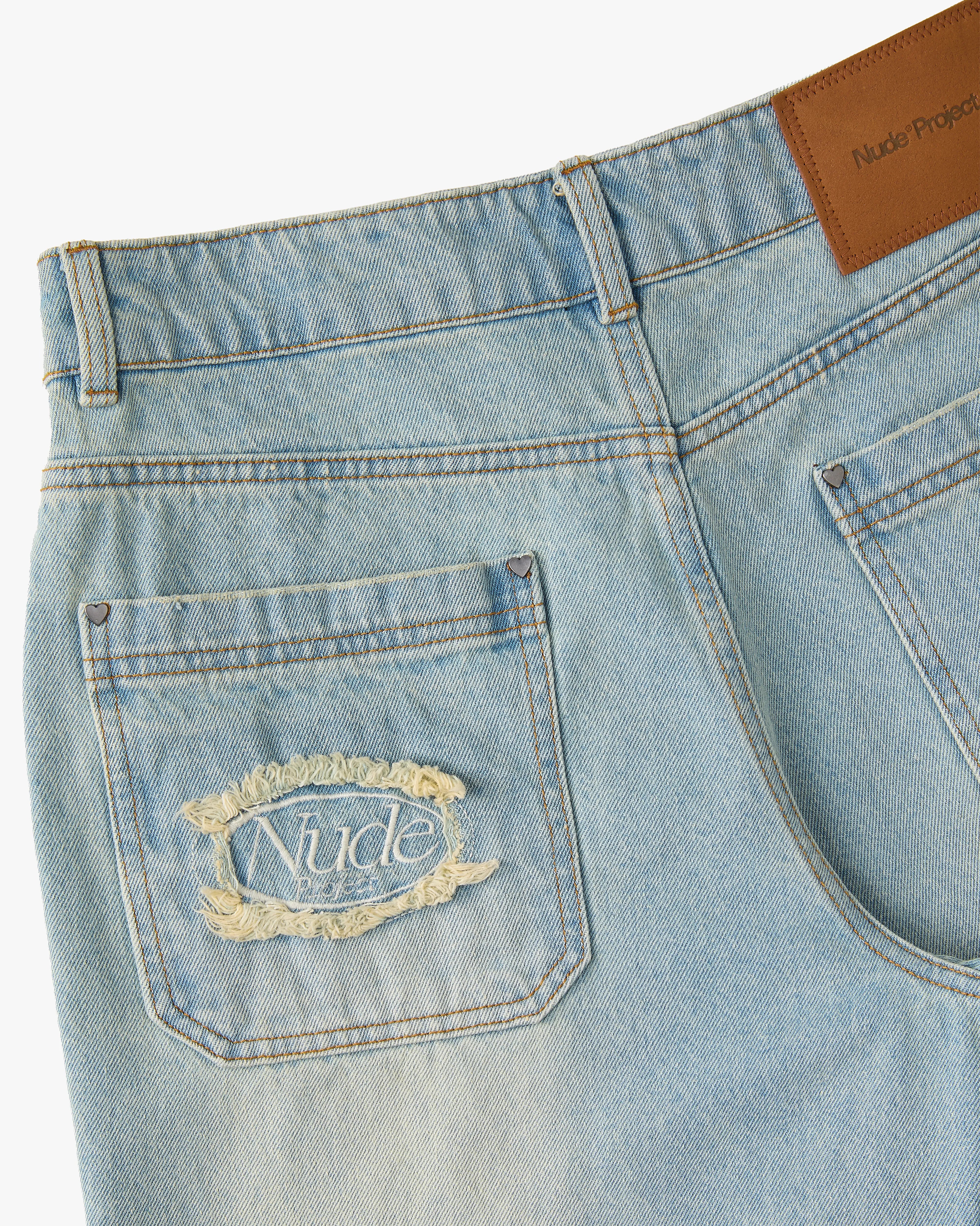 Straight Denim Shorts Sand Washed