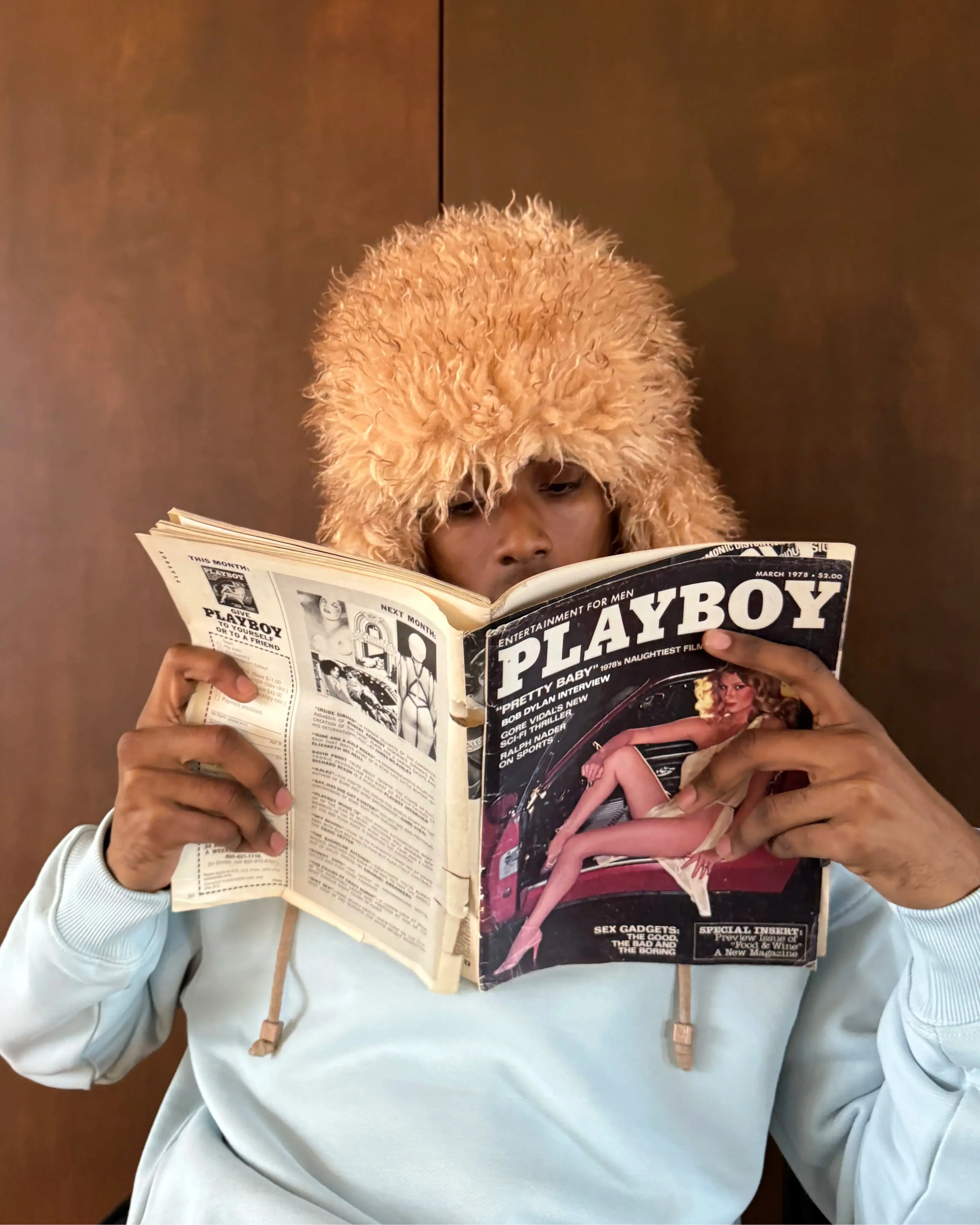 Gold Playboy Trapper Hat