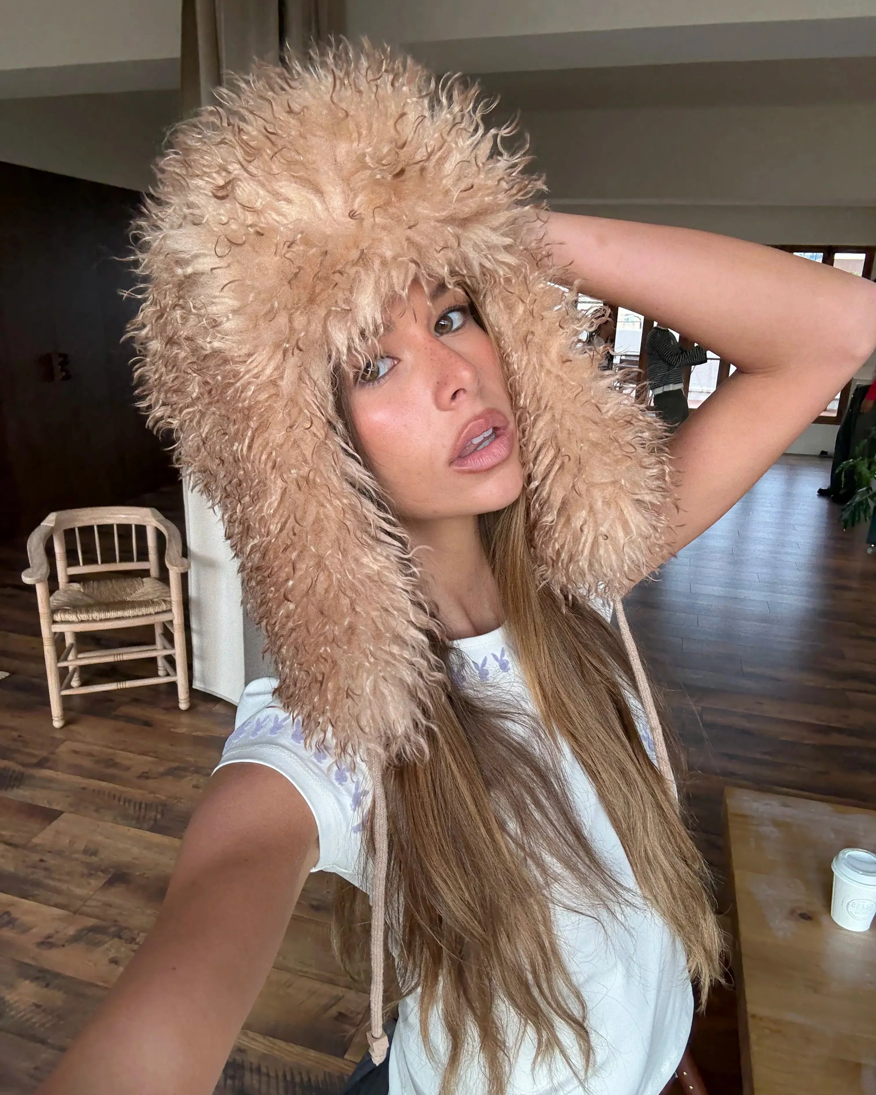 Gold Playboy Trapper Hat