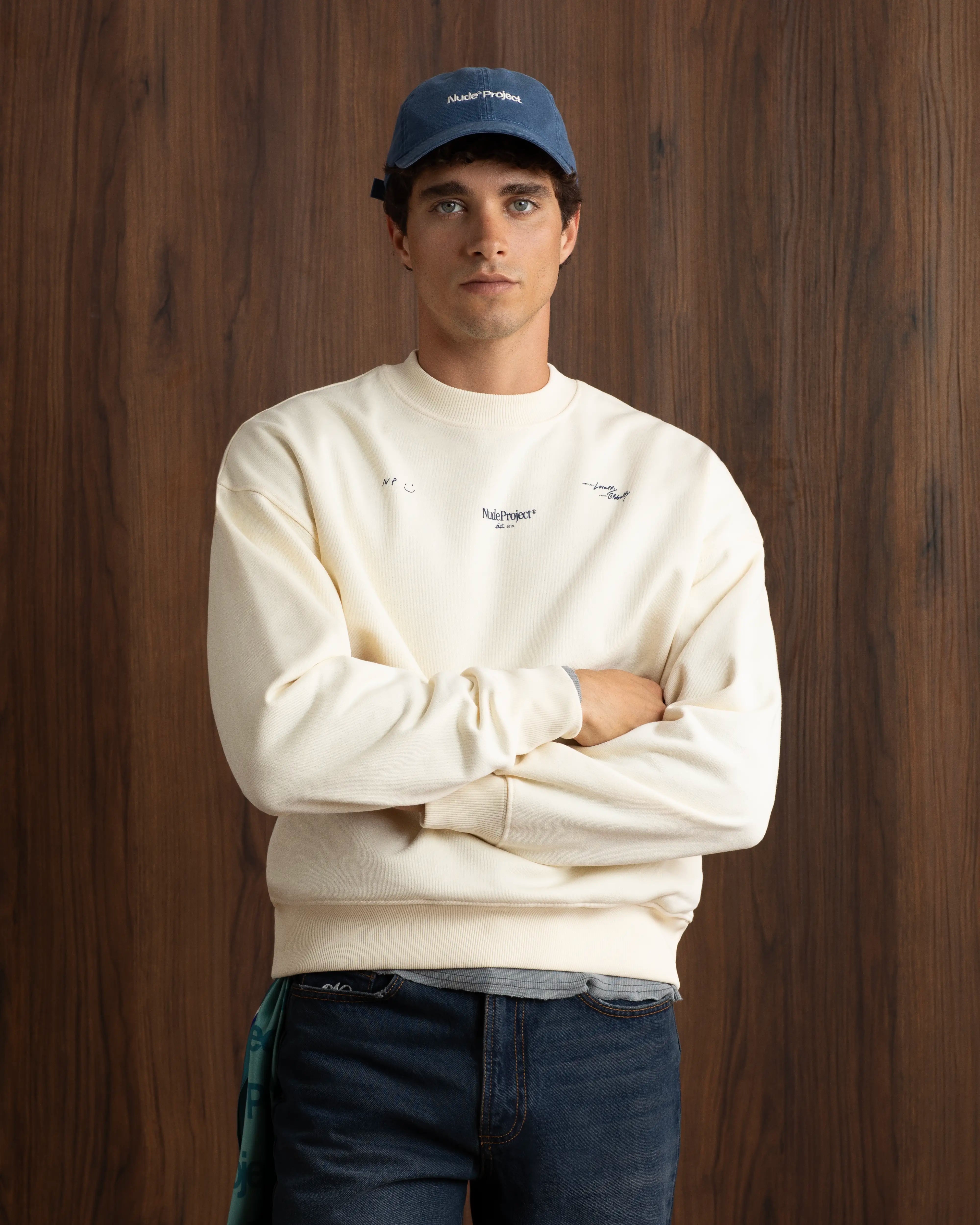 Global Soon Sweatshirt Marshmallow/Blue