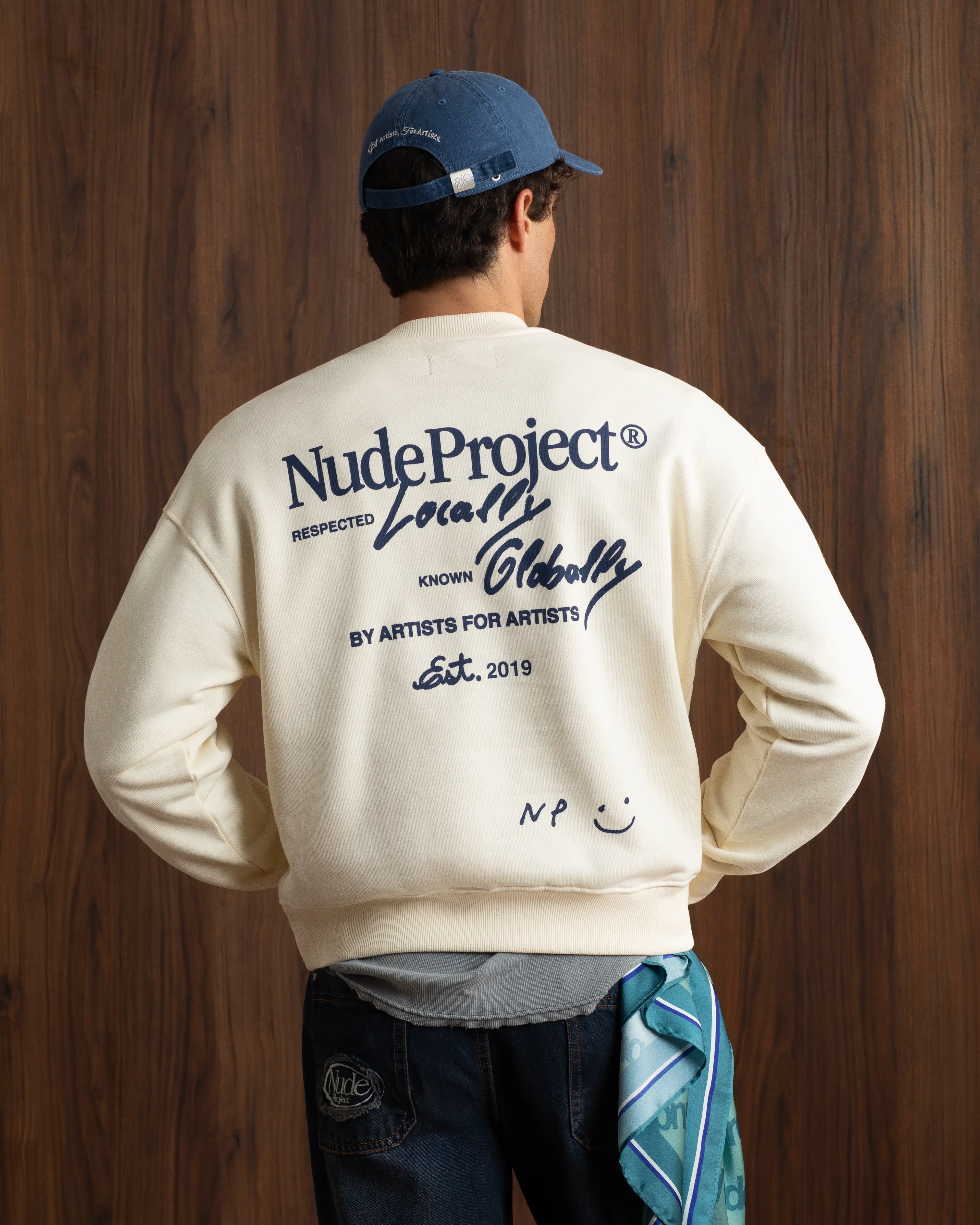 Global Soon Sweatshirt Marshmallow/Blue