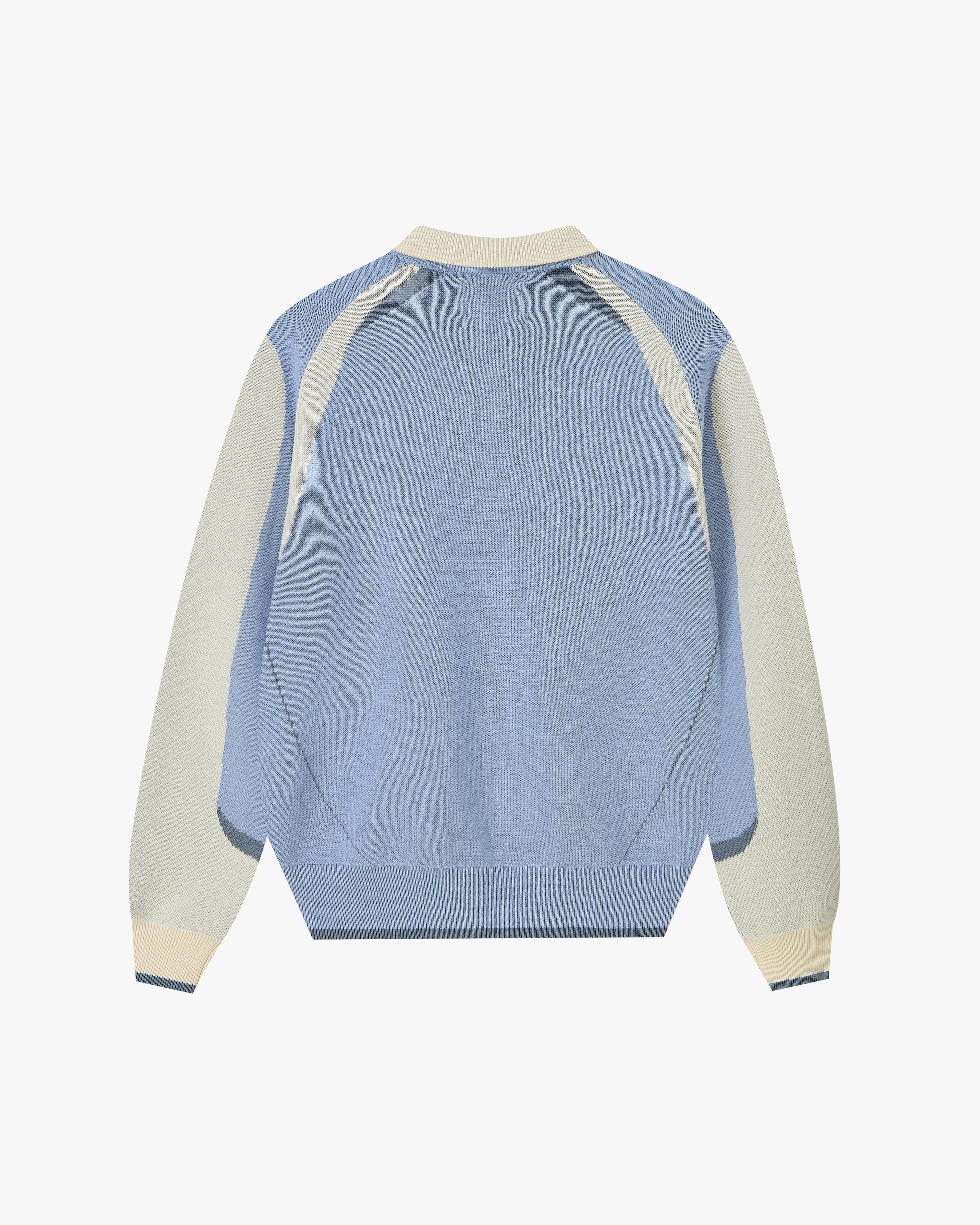 Footy Knit Zip-Up Cardigan Blue