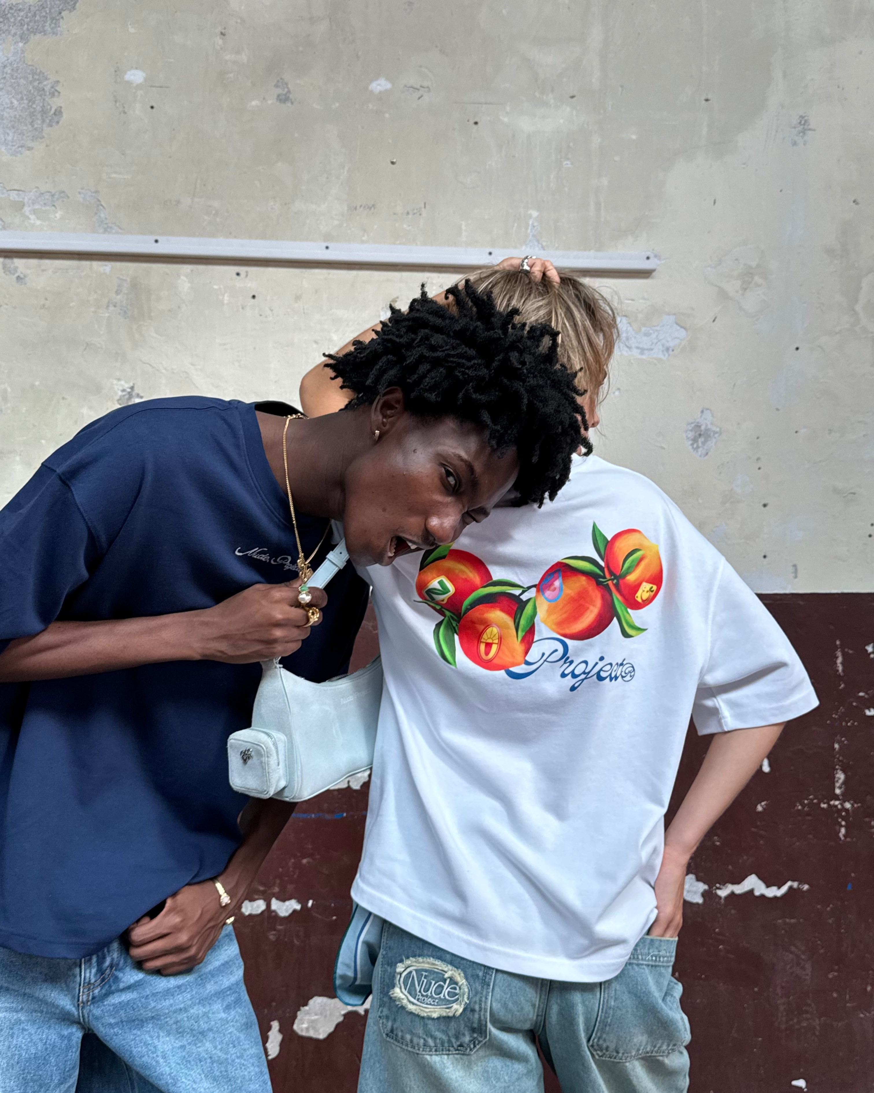 Peach Tee White
