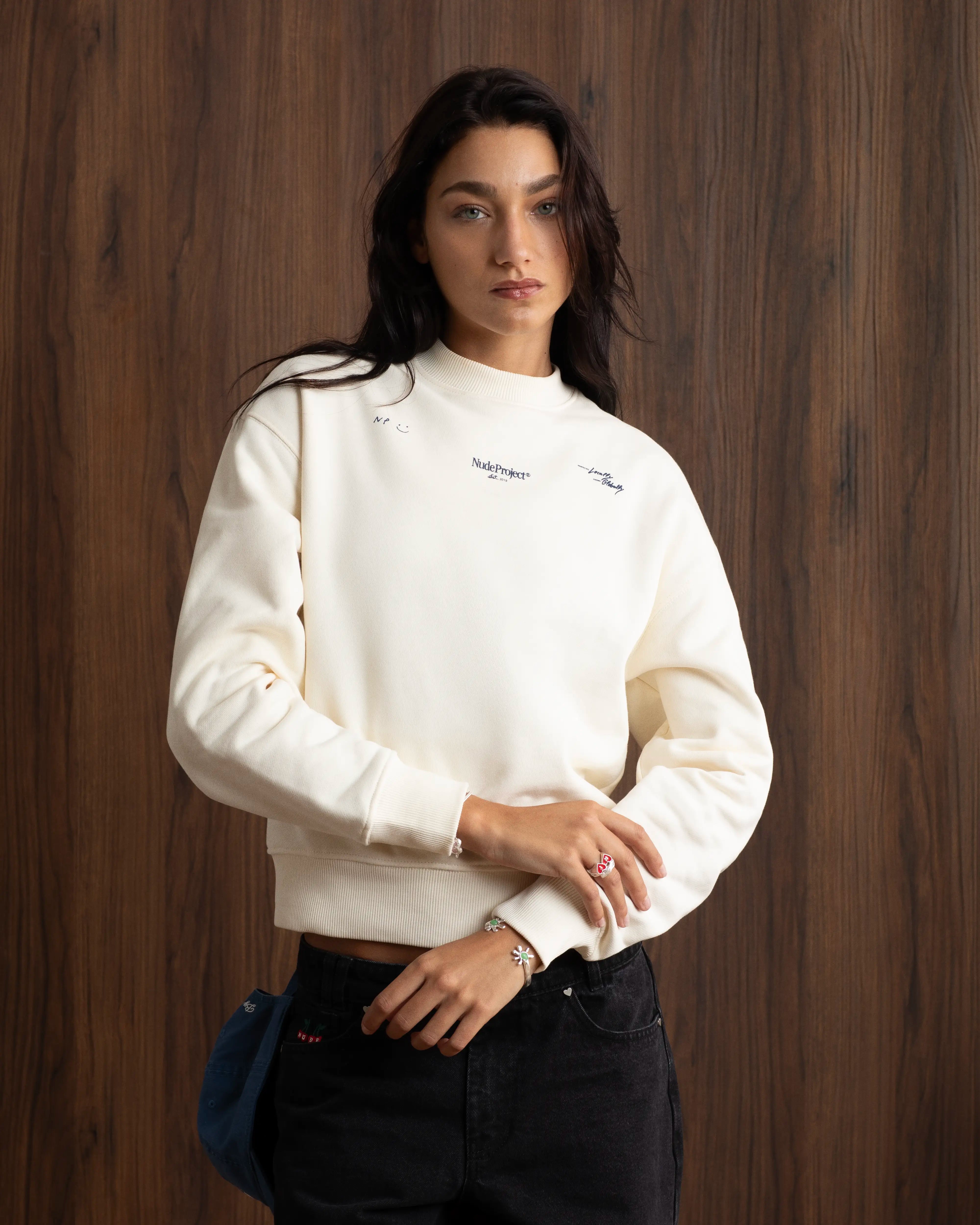Global Soon Sweatshirt Marshmallow/Blue