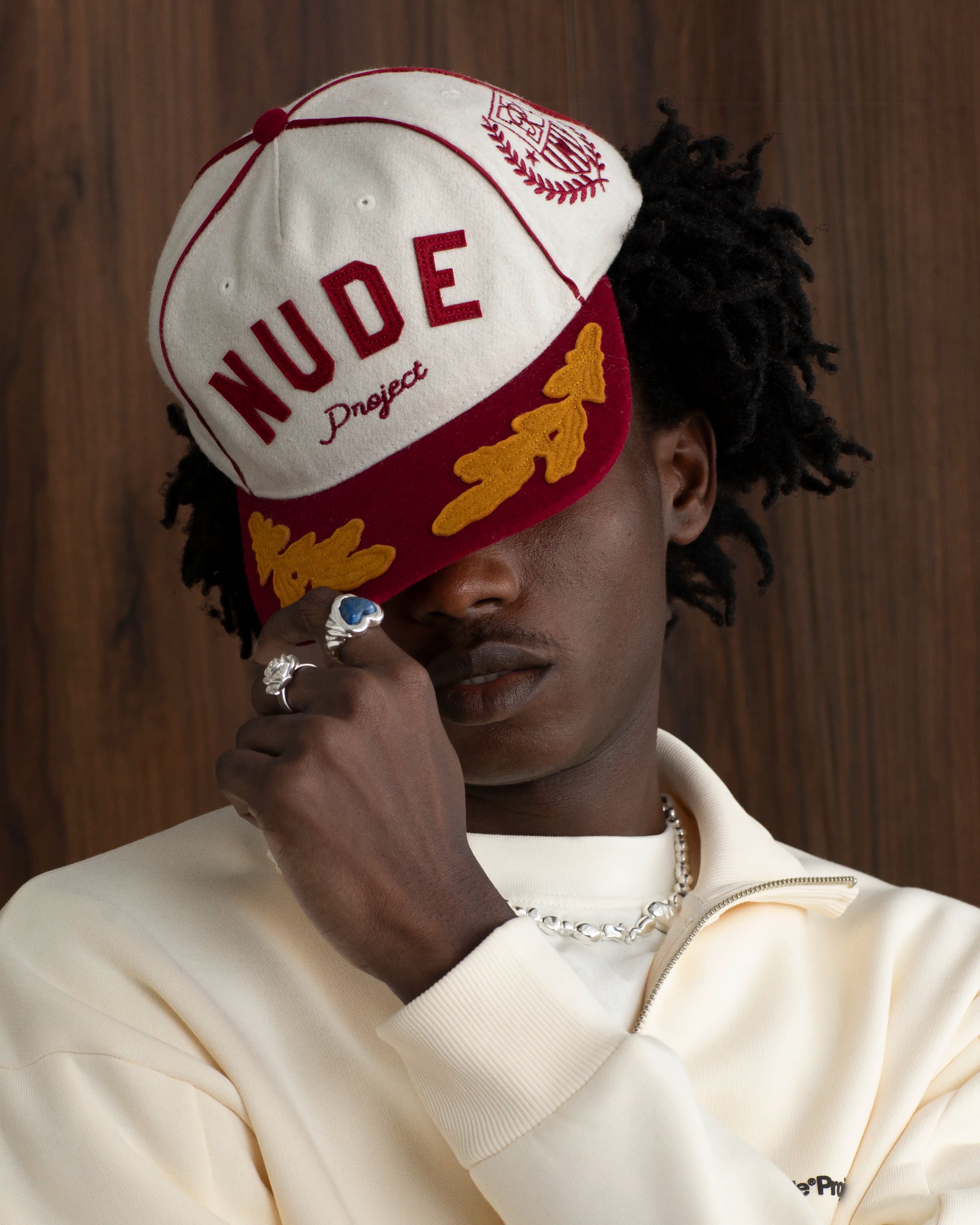 Nude Varsity Cap Red